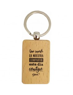 Llavero de Madera "Suerte...