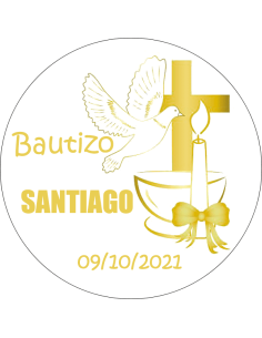 Etiqueta de Bautizo - Cruz...