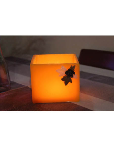 Fanal de Cera Cuadrado - Calabaza