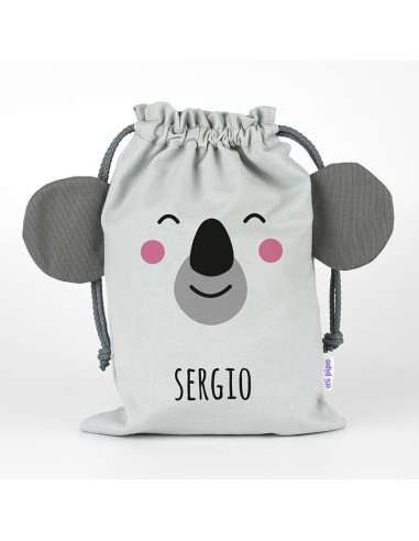 Saquito Zoo Koala Gris personalizado