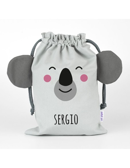 Saquito Zoo Koala Gris personalizado Saquito Zoo Koala Gris personalizado