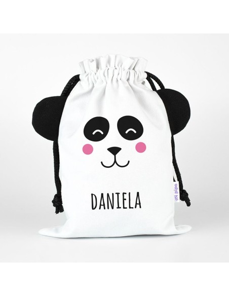 Saquito Zoo Panda Blanco personalizado Saquito Zoo Panda Blanco personalizado