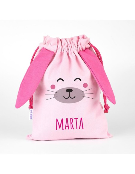 Saquito Zoo Conejito Rosa personalizado Saquito Zoo Conejito Rosa personalizado