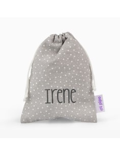 Bolsita guardatodo Estrellas Gris personalizada