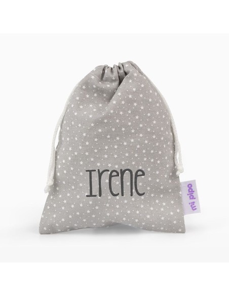 Bolsita guardatodo Estrellas Gris personalizada Bolsita guardatodo Estrellas Gris personalizada