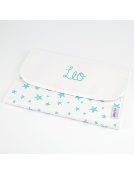 Portadocumentos para niño Estrellas Menta Personalizado