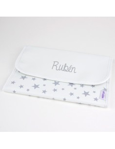 Portadocumentos para niños Estrellas Gris Personalizado