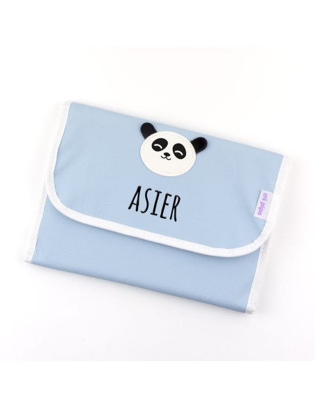 Portadocumentos para niños-Panda Azul Personalizado Portadocumentos para niños-Panda Azul Personalizado