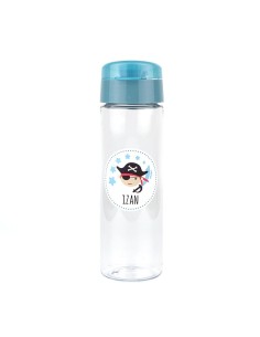 Pack Botella 600ml + Cajita Porta Alimentos Pirata Azul personalizadas 2