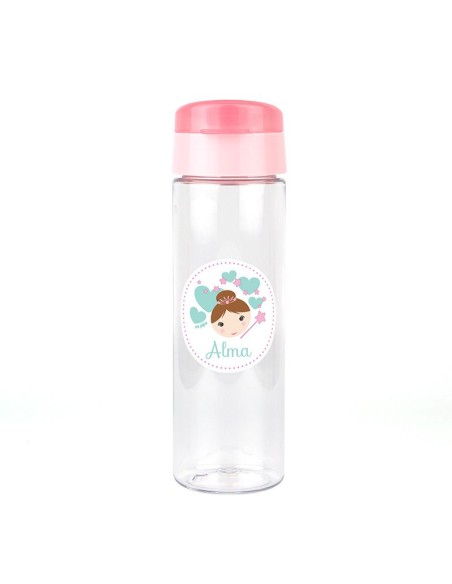 Pack Botella 600ml + Cajita Porta Alimentos Hada Rosa personalizadas