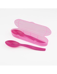 Set 2 Cucharas Senior con Estuche Personalizados Rosa 2