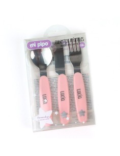 Cubiertos Acero Rosa Personalizados 2