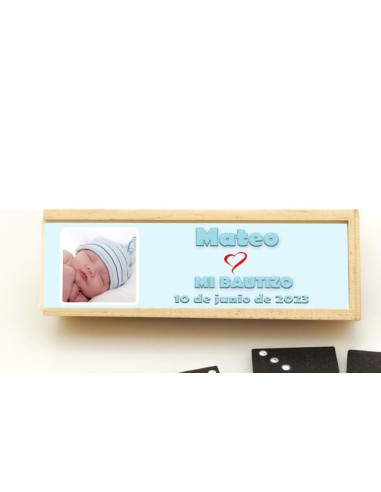 Dominó Personalizado Madera - Regalo Bautizo