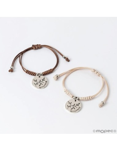 Pulsera Beige Medalla Paloma... Pulsera Beige Medalla Paloma...