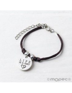 Pulsera con medalla árbol "Life is a gift" 2