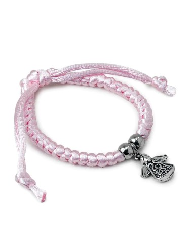 Pulsera Trenzada Rosa con Charm de Angelito