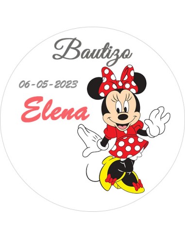 Etiqueta bautizo minnie