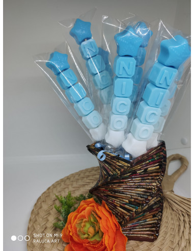 Letras de jabón para como detalle para invitados. Preciosas brochetas de jabón. Letras de jabón para como detalle para invitados. Preciosas brochetas de jabón.