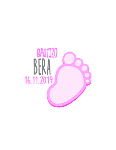 Etiqueta de Bautizo - Pie Rosa