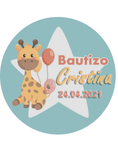Etiquetas Bautizo Jirafa