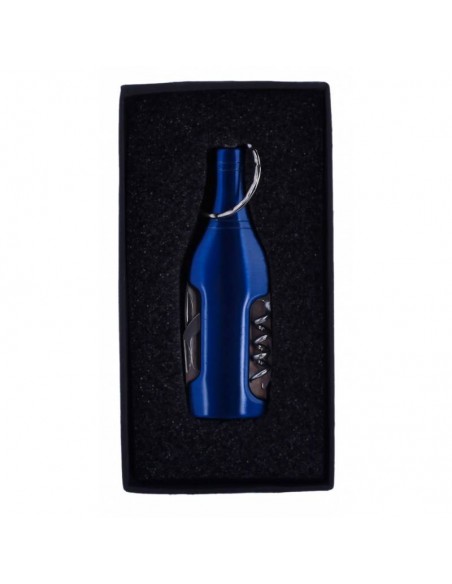 Llavero Botella con Navaja Multiusos - Azul