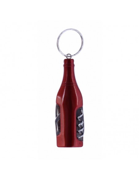 Llavero Botella con Navaja Multiusos - Rojo
